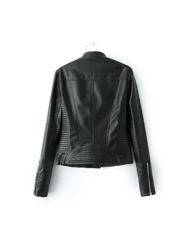 New Ladies Real Leather Biker Jacket Slim Fit Coat...